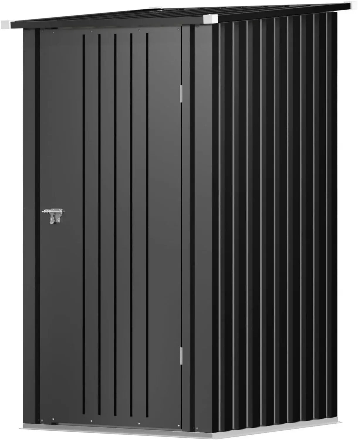 Abri de Jardin en Métal 96x98x160 cm avec Toit en Appentis, Porte Verrouillable et Gants Inclus
