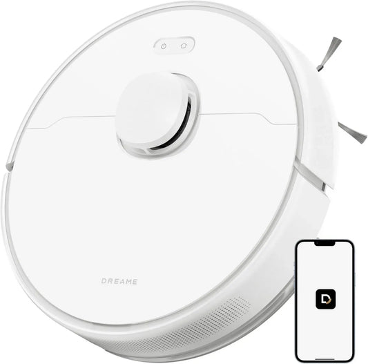 Robot Aspirateur Laveur Dreame D9 Max Gen 2, 6000Pa, Navigation Laser LDS, Brosse en Caoutchouc, Fonction 2-en-1, Compatible WiFi et Alexa, Blanc