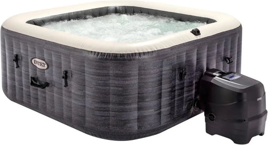 Spa Gonflable Carré Deluxe 4 Places Intex avec Chauffage et Accessoires